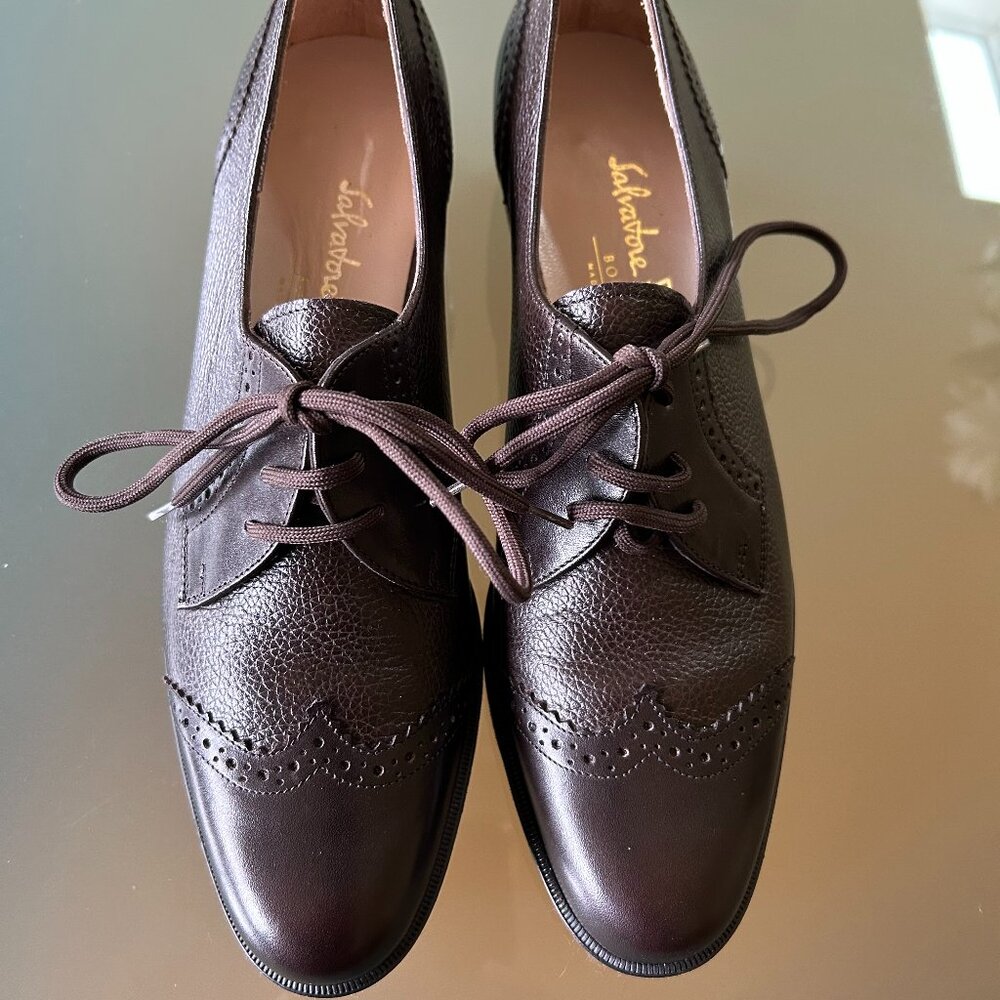Salvatore Ferragamo Ferrara - Mustang Tamigl/Calf Black - Size 6AAAA
